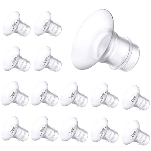 Flange Insert 13/15/17/18/19/20/21mm 14PCS,Compatible with Momcozy S12 pro/S9 pro/S12/S9/Medela/Spectra/Bellaaby/TSRETE etc 24mm Shields/Flanges,Reduce 24mm Tunnel Down to Other Size