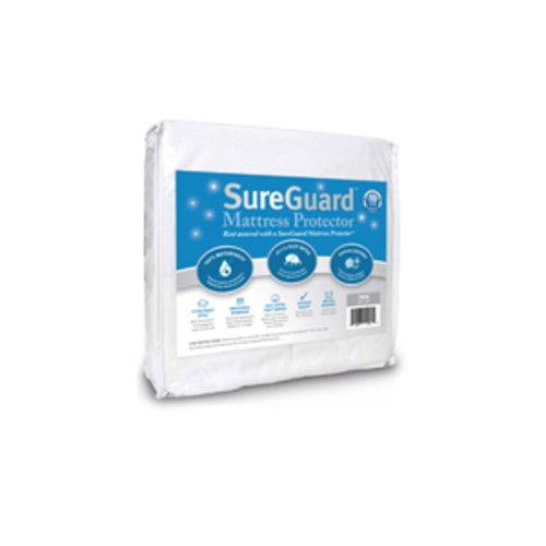 SureGuard Crib Size Mattress Protector - 100% Waterproof, Hypoallergenic - Premium Fitted Cotton Terry Cover White