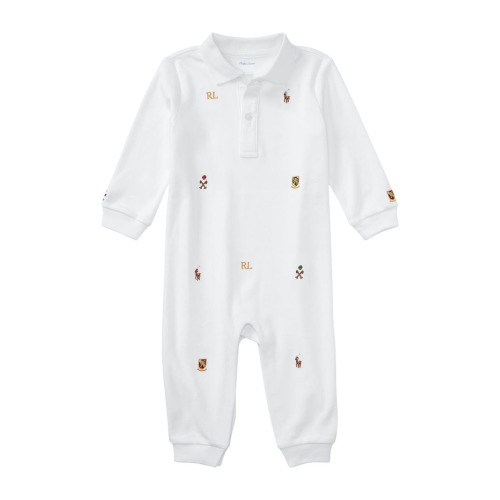 Embroidered Cotton Interlock Romper, 6M