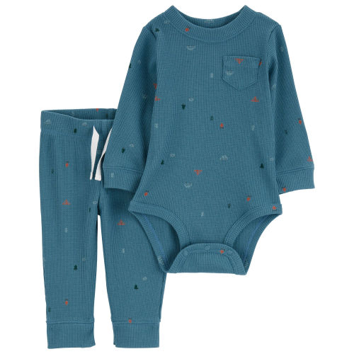 Baby 2-Piece Camp Print Bodysuit Pant Set
