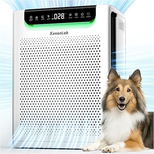 Air Purifiers for Home Large Room, Cover Up to 2600 Ft² with Washable Filters, Powerful Turbo Mode, PM2.5 Air Quality Display, 22dB Sleep Mode, Air Cleaner for Pets Hair, Smoke, HAP607, Ashen White