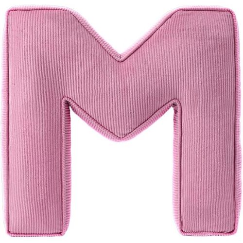Alphabet Pillow Letters A-Z - Pink Letter Pillows for Kids, Initial Letter Plush Pillow Cute Throw Pillows for Couch Decor, Cute Decorative Initial Pillows for Children, Nursery & Home Decor (M)