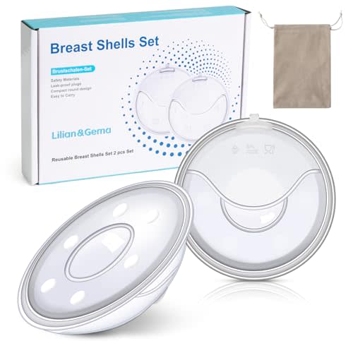 Lilian&Gema Milk Collector Catcher for Breastmilk - 2 Pcs Silicone Breast Pad Nursing Cup Milk Saver for Nursing Moms, Protect Sore Nipples, Extra-Soft and Reusable for Breastfeeding White