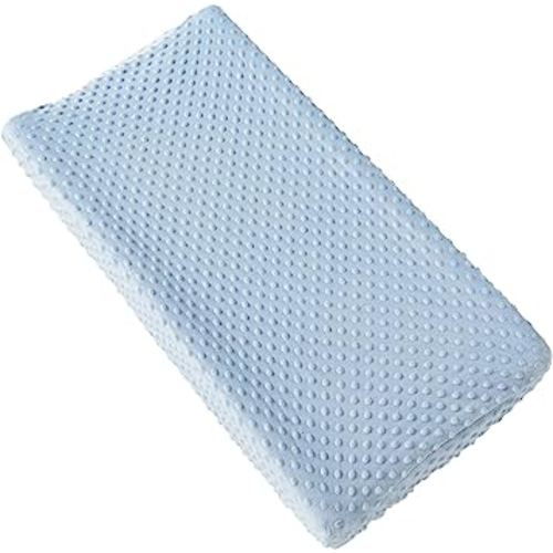 Solid Changing Table Pad Cover Cradle Sheet, Fits 32"/34''x16 Contoured Diaper Changing Pad, Ultra Soft Cozy Dots Plush Changing Table Covers, Breathable Wipeable Removable (Blue)