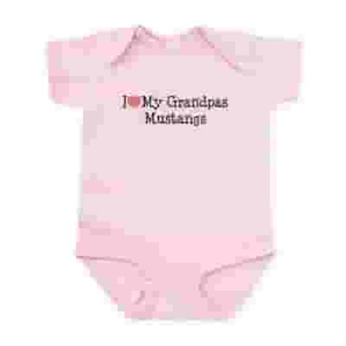 CafePress - I Love My Grandpas Mustangs Infant Bodysuit - Baby Light Bodysuit, Size Newborn - 24 Months