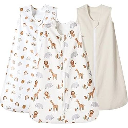 PHF 3 Pack Warm Micro-Fleece Baby Sleep Sack 12-18 Months, Soft Baby Wearable Blanket, 2-Way Zipper Sleeping Bags, Comfy Toddler Sleeping Sack for Boys, Large Size, Woodland