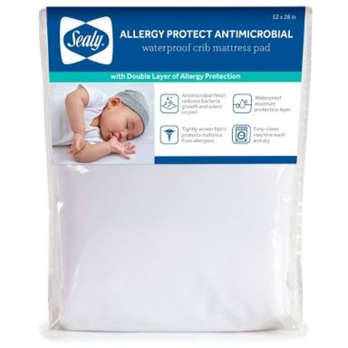 Sealy Allergy Protect Antimicrobial Waterproof Crib Mattress Pad