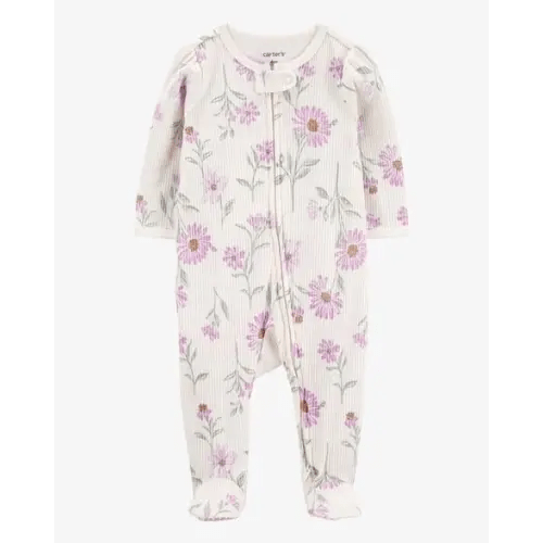 Baby Floral 2-Way Zip Thermal Sleep & Play Pajamas - Carter's | Carter's