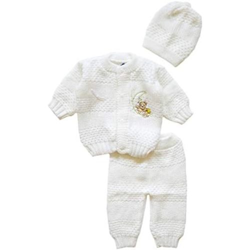 Newborn Baby Boy's Girl's Unisex Warm Winter 3 Pieces Crochet Set