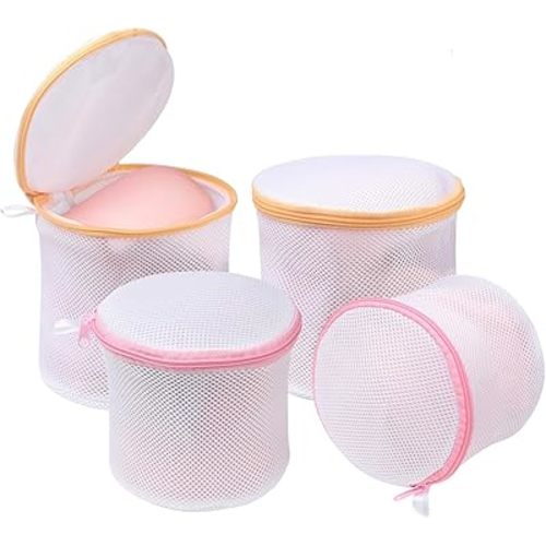 BAGAIL Laundry Bags Mesh Wash Bag for Intimates Lingerie and Delicates,4Pcs(Bra Wash Bag,6×6inch+7×7inch)
