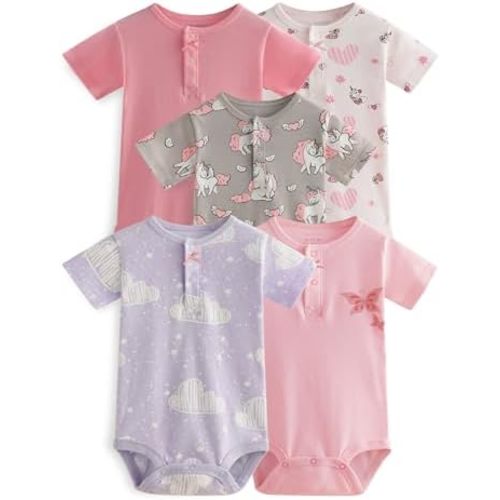 Yoofoss Baby Bodysuits 100% Organic Cotton Short Sleeve Infant Romper for Boy and Girl Baby Clothes, Soft Breathable