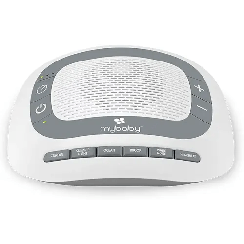 MyBaby SoundSpa White Noise Machine for Babies | 6 Soothing Lullabies for Newborns, Sound Therapy for Travel, Relaxing, Kids, Newborns, Baby Songs, Adjustable Volume, Auto-off Timer, By HoMedics