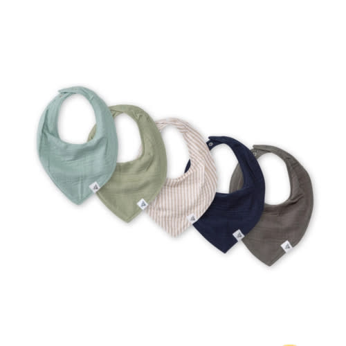 Organic Cotton Baby Bandana Bibs - Sea Foam Blue