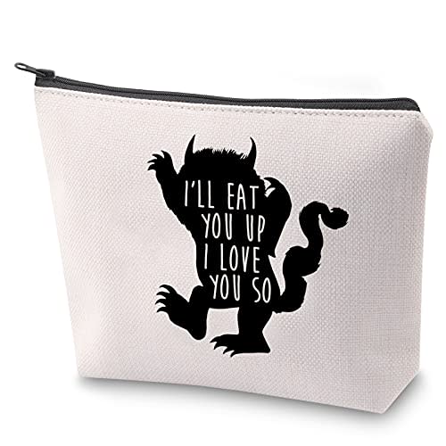 ZJXHPO Where The Wild Things Are Inspired Gift I'll Eat You Up I Love You So Zipper Pouch Story Book Theme Gift Monster Lover Gift (Eat You)