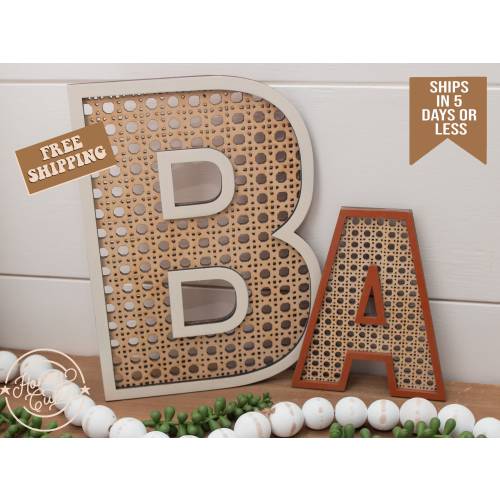 Boho Rattan Letters / Cane Letters / Nursery Letters / Wicker Letters / Boho Wedding Decor / Boho Nursery Decor / Rattan wall decor