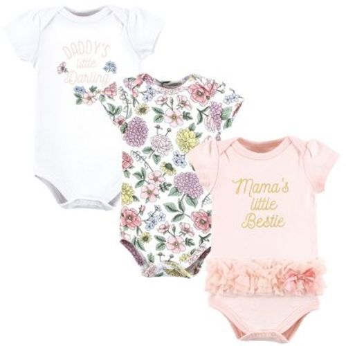 Hudson Baby Infant Girl Cotton Bodysuits, Vintage Blossom Tutu, 6-9 Months