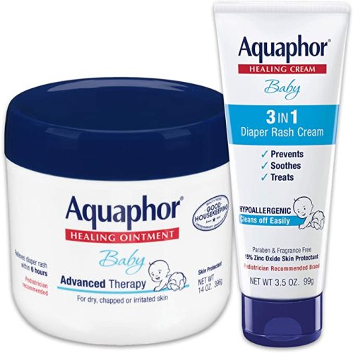 Amazon.com: Aquaphor Baby Skin Care Set - Fragrance Free, Prevents, Soothes and Treats Diaper Rash - Includes 14 oz. Jar of Advanced Healing Ointment & 3.5 oz Tube of Diaper Rash Cream : Baby