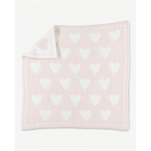 Barefoot Dreams® CozyChic® Dream Receiving Blanket, Pink-White Hearts, 30"x30"