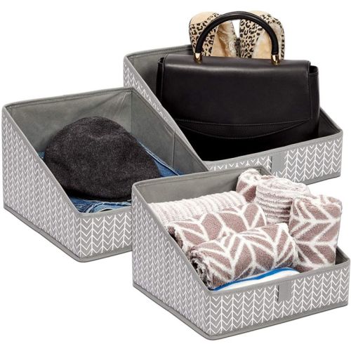 Juvale 3 Pack Non Woven Baskets, Closet Organization Bins For Home Storage (grey, 11.4 X 11.4 X 7.9 In)