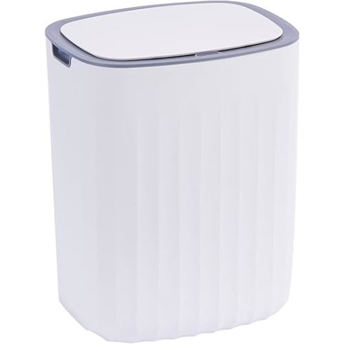 ELPHECO 3.5 Gallon Waterproof Motion Sensor Bedroom Trash Can with Lid, Automatic Garbage Bin for Bathroom Living Room Office, Grey