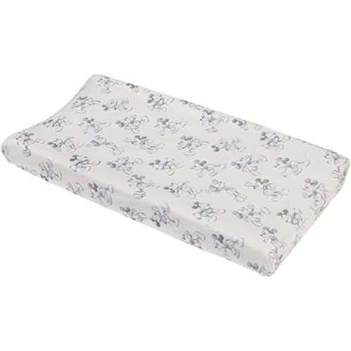Disney Mickey Mouse - Call Me Mickey White and Blue Super Soft Changing Pad Cover