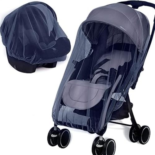 Mosquito Net for Stroller 2Pack - Protective Baby Stroller Mosquito Net - Perfect Bug Net for Strollers, Bassinets, Cradles, Playards, Pack N Plays and Portable Mini Crib (White)