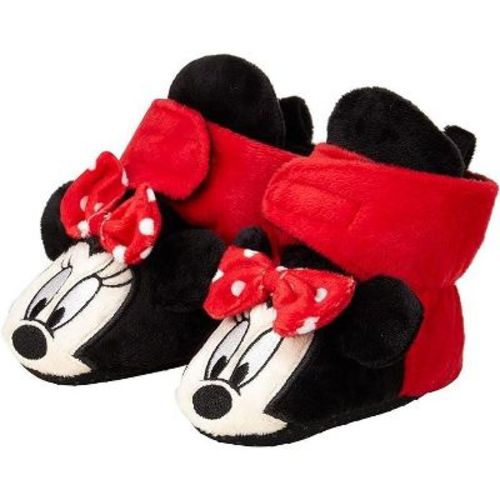Disney Baby Girls' Minnie Mouse Booties - Soft Fleece Slipper Socks (Newborn/Infant 6-12M)