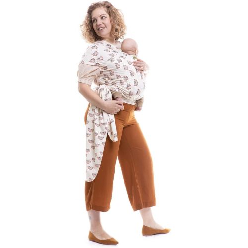 Boba Baby Wrap Carrier - Original Baby Carrier Wrap Sling for Newborns - Baby Wearing Essentials - Newborn Wrap Swaddle Holder, Newborn to Toddler Infant Sling (Serenity Rainbows)