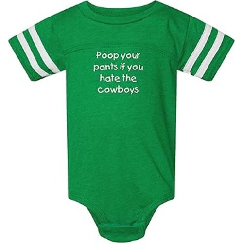 Eagles Fan Poop Your Pants if You Hate the Cowboys Funny Baby Football Jersey Bodysuit