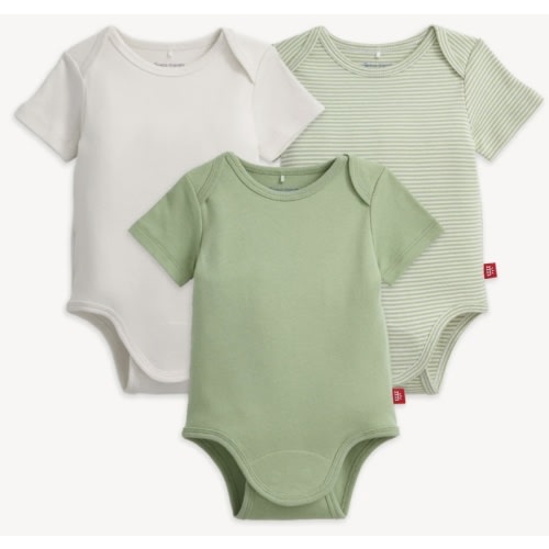 Magnetic 3-Pack Bodysuit (Greens 6-9mo)