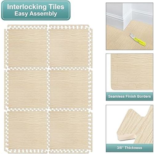 Foam Mat Wood Grain Floor Tiles