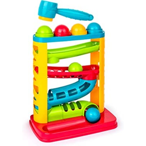 Durable Pound A Ball Toys for Toddler, Stacking, Learning, Active, Early Developmental Hammer Montessori Toys, Fun Gifts for Boy & Girl - STEM Educational Toy - Great Birthday Gift Ages 1 2 3