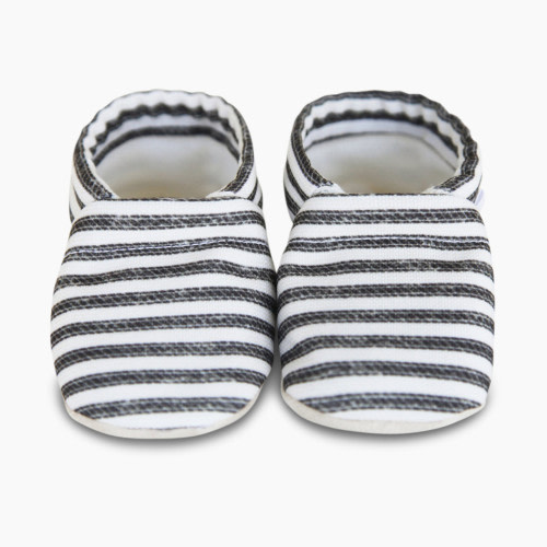 Clamfeet Cotton Canvas Moccasins - Jordan Stripe, 1M (0-6 Months)