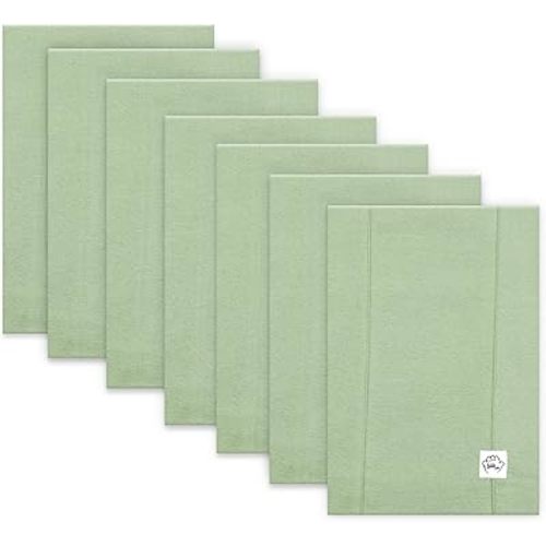 Baby Burp Cloths for Boys and Girls - 7 Pack Large 100% Organic Cotton - Double Layered Extra Absorbent Burp Rags, Green