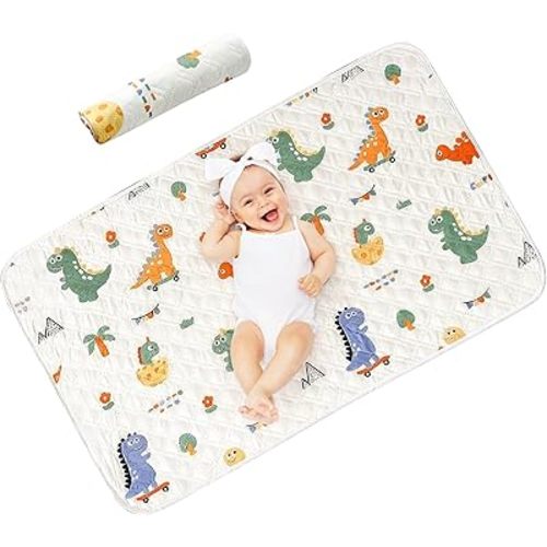 80x120cm Extra Large Waterproof Changing Pad - Washable Reusable Diaper Mat for Infants & Toddlers, Non-Slip Portable Bed Pad for Nighttime & Travel (Orange, 80 * 120CM)