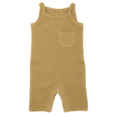 Organic Waffle Romper in Topaz – L'ovedbaby (6-9mo)