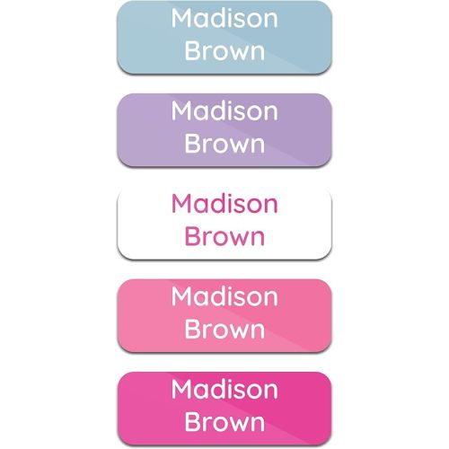 Personalized Daycare Name Labels for Kids (120 Labels) Custom Name Tag Clothing Labels - Waterproof Name Stickers for Clothing Tags, Bottles, Backpacks and School Supplies (Sorbet)