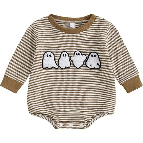 Baby Halloween Outfit Infant Boy Pumpkin Ghost Candy Corn Bubble Romper Newborn Cute Onesie Fall Bodysuit Clothes