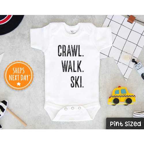 Ski Baby Onesie® - Crawl- Walk- Ski Baby Onesie® - Cute Skiing Lover Bodysuit