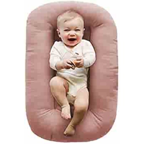 Snuggle Me Organic Bare | Baby Lounger & Infant Floor Seat | Newborn Essentials | Organic Cotton, Fiberfill | Gumdrop