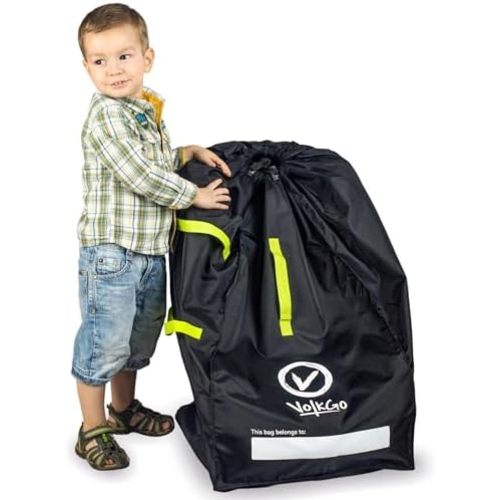V VOLKGO Car Seat Travel Bag For Airplane with Carrying Handles, No Shoulder Straps, Car Seat Bags for Air Travel Carseat Travel Cover, Carseat Travel Bag Cover for Airplane Travel