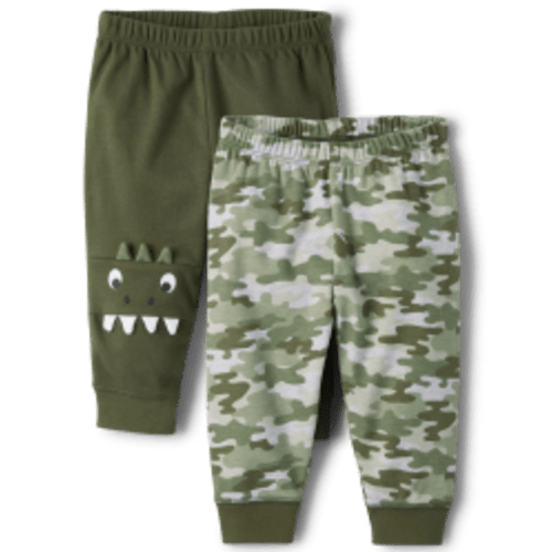 Baby Boys Dino Pants 2-Pack
