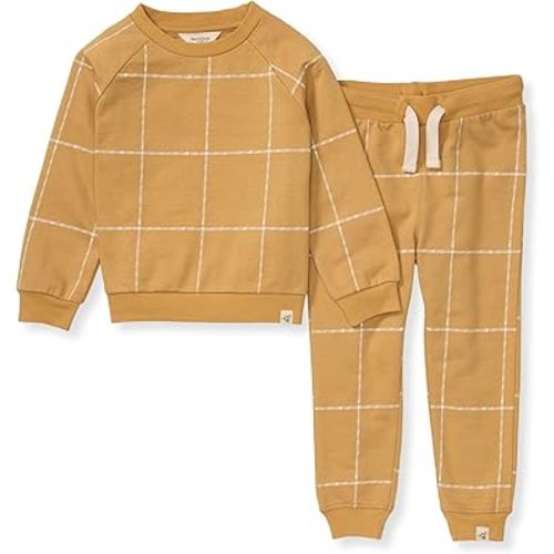 Burt's Bees Baby baby-boys Shirt and Pant Set, Top & Bottom Outfit Bundle, 100% Organic Cotton