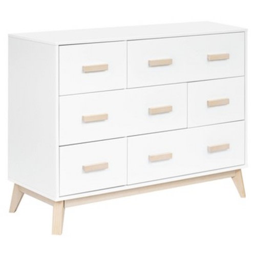 Babyletto Scoot 6 Drawer Dresser, Color: White/Washed Natural