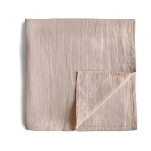 Mushie Muslin Swaddle Blanket Organic Cotton - Cedar
