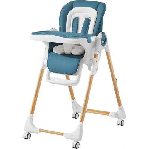 Mallify Convertible High Chairs for Babies and Toddlers, Height Adjustable Baby High Chair, High Chair with Removable Tray, Adjustable Backrest, Portable Baby Dinning Chair with Lockable Wheels