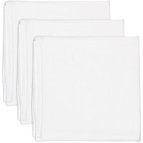HonestBaby 3-Pack Organic Cotton Swaddle Blankets, Bright White, One Size
