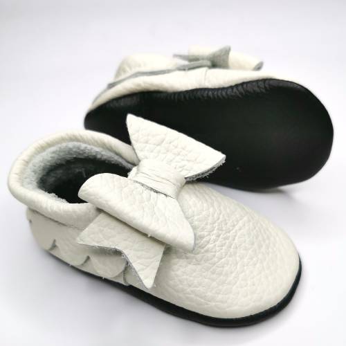 White Leather Bow Shoes (6-12)