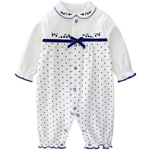 Baby One Piece Romper Soft Cotton Sleepwear Footed Jumpsuit for 0-12 Month Infant