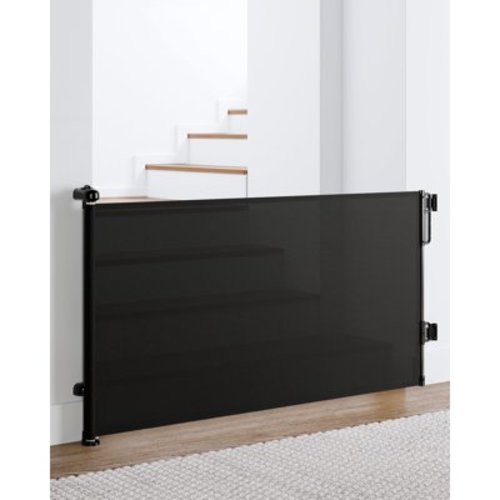 Ophanie Retractable Baby Safety Gate,Extra Wide Mesh Dog Pet Gate 33" Tall, Extends to 55" Wide, Indoor & Outdoor Child Gates for Stair&Doorways, Black